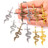 5pcs 5 colors Alloy Charm Snake Sword Charms Pendant Designer Charms For Jewelry Making DIY Jewelry Findings 54*18mm M99