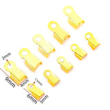 200pcs 3x6/4x9mm Crimp beads cove clasps Cord End Caps String Ribbon leather Clip Foldover For Necklace Connectors