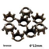 20pcs 8 colors Alloy Loose Spacer Beads Gold Silver Crown Beads for Jewelry Making DIY Bracelet Handmade Accessories 7x10 mm