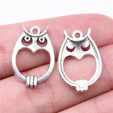 20pcs 23x16mm 2 Colors Antique Bronze Color Antique Silver Color Owl Charms For DIY Jewelry Making