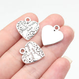 10pcs 19x17mm 2 Colors Antique Bronze Color Antique Silver Color Made With Love Heart Charms For DIY Jewelry Making