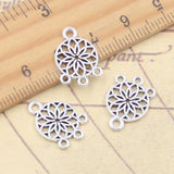 30 Uds. De dijes de atrapasueños nativos, conector de araña de 17x12mm, colgantes de Color plata antigua, fabricación DIY, búsqueda tibetana hecha a mano