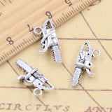 Abalorios de piezas para motosierra, 10x20x6mm, colgantes de Color plateado tibetano, fabricación de joyas antiguas, artesanía hecha a mano