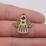5pcs 28x27mm 6 Colors Love Heart Angel Charms For DIY Jewelry Making