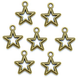 25pcs 7 Color star Charm hollow Pendant DIY Bracelet Necklace Jewelry Handmade Accessories 17*15mm