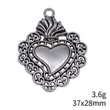5pcs 37x28mm 2 Colors Antique Silver Color Antique Gold Color Gothic Heart Charms For DIY Jewelry Making