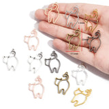 10-Piece Cat-Shaped Metal Frame Alloy Charms DIY Jewelry Making Necklace Bracelet Earrings Pendants Keychains Bag Charms D9356