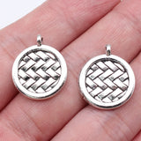 10pcs 17x20mm/36x18mm Antique Silver Color Double-Sided Bamboo Pattern Charms For DIY Jewelry Making