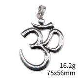 1pcs 75x56mm 2 Colors Antique Bronze Color Antique Silver Color Large Om Yoga Symbol Charms For DIY Jewelry Making