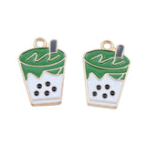 10pcs 21x15mm 2 Colors Light Pink Color Green Color Milk Tea Charms For DIY Jewelry Making