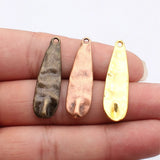 10pcs 36x11mm 3 Colors Antique Bronze Color Antique Copper Color Antique Gold Color Hammered Teardrop Pendant