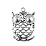2pcs 51x35mm 2 Colors Antique Bronze Color Antique Silver Color Owl Charms For DIY Jewelry Making
