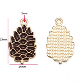 5PCS Enamel Squirrel Pinecone Charms Alloy Animal for Earrings Bracelet necklaces Pendants DIY Jewelry Making accessories W420