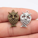 20pcs 24x15mm 2 Colors Antique Bronze Color Antique Silver Color Owl Charms For DIY Jewelry Making