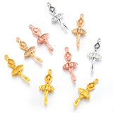 10pcs 4 Color Ballerina girl Charms Alloy Metal For earring Pendants DIY Handmade Jewelry Accessories Making 14*33mm I1136