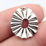20pcs 22x18mm Hollowed-Out Pleated Egg-Shaped Geometric Charms For DIY Jewelry Making