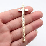 2pcs 81x22mm 2 Colors Antique Bronze Color Kc Gold Color Blessed Hammered Cross Charms For DIY Jewelry Making