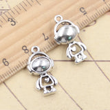Colgantes de plata tibetana para fabricación de joyas, 10 piezas, corazón, Robot, 22x12x6mm, fabricación de joyas antiguas, artesanía hecha a mano