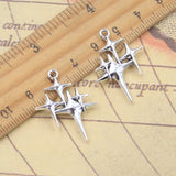 10 Uds. De dijes de estrella del norte Polestar, 29x23mm, colgantes de Color plata antigua, fabricación de joyería tibetana hecha a mano DIY