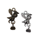 10pcs 19x12mm 2 Colors Antique Bronze Color Antique Silver Color Bee Carrying Honey Charms For DIY Jewelry Making