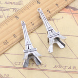 5 uds dijes gran Torre Eiffel París 18x18x44mm colgantes de Color plata antigua fabricación DIY joyería tibetana hecha a mano