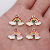 10pcs 19x14mm Kc Gold Color Rainbow Charms For DIY Jewelry Making