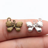 10pcs 15x18mm 2 Colors Antique Bronze Color Antique Silver Color Butterfly Charms For DIY Jewelry Making