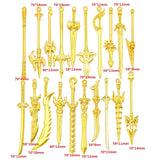 11-20pcs Mixed Styles Antique Knight Sword Anime weapon Charm for Jewelry Making DIY Handmade Weapons Personality Necklace U088