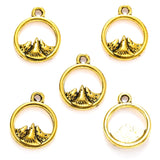 40pcs 4 Color mountain Charms Round Pendant For Bracelets Necklace Jewelry Making DIY Handmade Alloy Accessorie 14x11mm B1110