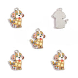 5pcs 21*15mm/23*15mm 14 colors Enamel Alloy dog Charm Earring Pendant DIY Keychain Necklace Jewelry Accessories W533