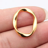 10pcs 25x20mm 5 Colors Irregular Hollow Twisted Geometric Elliptical Circle Charms For DIY Jewelry Making