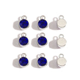 20pcs Colorful 10*7mm Birthstone Crystal Birthstone Charms Floating Charms for Handmade Birthday Jewelry Diy Accessories W483