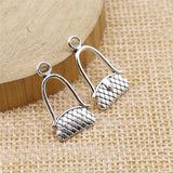 10pcs 12x20mm 2 Colors Antique Bronze Color Antique Silver Color Women'S Bags Charms For DIY Jewelry Making