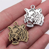 4pcs 27x24mm 2 Colors Antique Bronze Color Antique Silver Color Tiger Charms For DIY Jewelry Making