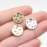 20pcs 14x14mm 3 Colors Antique Bronze Color Antique Silver Color Kc Gold Color Hammered Round Plate Charms