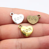 10pcs 15x18mm 3 Colors Antique Bronze Color Antique Silver Color Antique Gold Color Double Sided Son Heart Charms