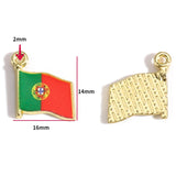 5pcs flag Football Soccer Charm Jewelry Accessories Diy Making Necklace Earring Pendant Craft Supplies Gold Plated W481