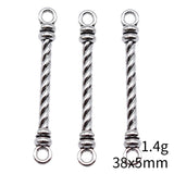 20pcs 38x5mm Antique Silver Color Long Strip Connector Pendant For DIY Jewelry Making Handmade Jewelry Craft Findings