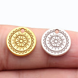 20pcs 14x14mm 2 Colors Antique Silver Color Antique Gold Color Pattern Small Round Card Charms For DIY Jewelry Making