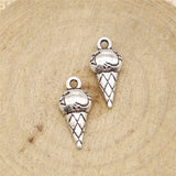 10pcs 19x8x4mm 2 Colors Antique Bronze Color Antique Silver Color Ice Cream Charms For DIY Jewelry Making