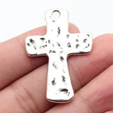 5pcs 45x31mm 2 Colors Antique Silver Color Antique Gold Color Hammered Cross Pendant For DIY Jewelry Making