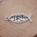 10pcs 27x10mm 2 Colors Antique Bronze Color Antique Silver Color Jesus Fish Charms For DIY Jewelry Making