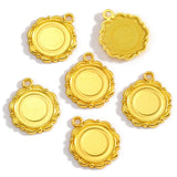 10pcs round Necklace Charm DIY Setting Cabochon Cameo Base Tray Bezel Blank Fit 14mm Cabochons Jewelry Making C96
