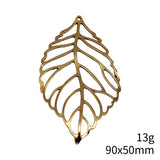 1pcs 90x50mm 2 Colors Antique Bronze Color Antique Gold Color Large Hollow Leaf Charms For DIY Jewelry Making