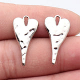 10pcs 27x14mm 5 Colors Hammered Long Heart Charms For DIY Jewelry Making