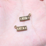 40pcs 7x15mm 2 Colors Antique Bronze Color Antique Silver Color Dollar Charms For DIY Jewelry Making