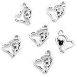 30pcs 7 Colors heart shaped Charm for Necklace Keyring Pendant DIY Handmade Jewelry Accessories 14*15mm A145