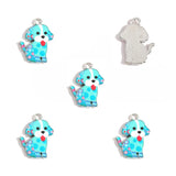 5pcs 21*15mm/23*15mm 14 colors Enamel Alloy dog Charm Earring Pendant DIY Keychain Necklace Jewelry Accessories W533