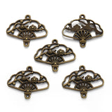 10pcs Double hole fan Charms For Bracelets Necklace Keychain Connector DIY Handmade Jewelry Making accessories 20*24mm J495
