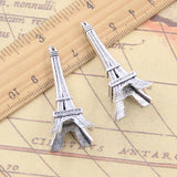 5 uds dijes gran Torre Eiffel París 18x18x44mm colgantes de Color plata antigua fabricación DIY joyería tibetana hecha a mano